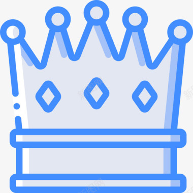 王冠战争蓝色图标图标