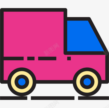 汽车购物和电子商务5线性颜色图标图标