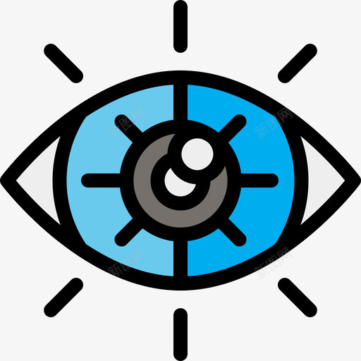 眼睛扫描技术41线性颜色图标svg_新图网 https://ixintu.com 技术41 眼睛扫描 线性颜色