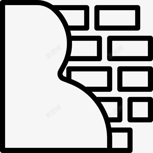 砖墙建筑79线性图标svg_新图网 https://ixintu.com 建筑79 砖墙 线性
