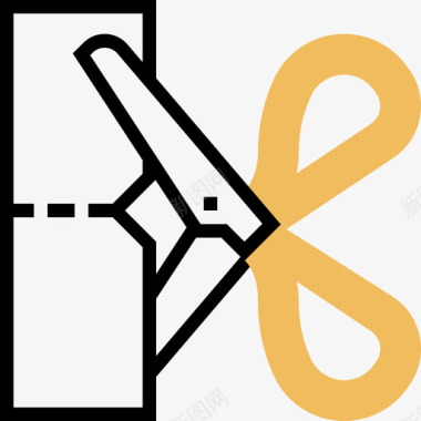 剪刀缝纫设备4黄影图标图标
