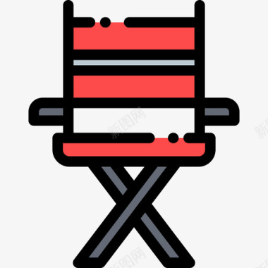 椅子烧烤4线性颜色图标图标