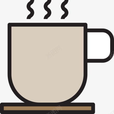 咖啡杯咖啡36线性颜色图标图标