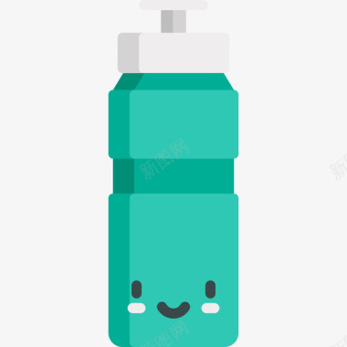 水瓶活动生活方式12扁平图标图标
