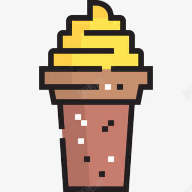 冰淇淋夏季派对13线性颜色图标图标