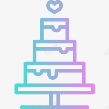 蛋糕婚礼120梯度图标图标