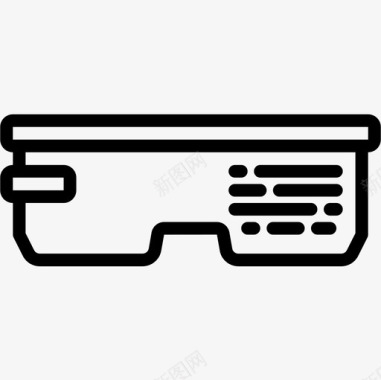 虚拟眼镜电子设备线性图标图标