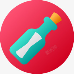 变色瓶子瓶子里的信息夏天14号渐变色图标高清图片
