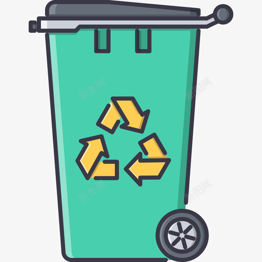 回收箱自然22彩色图标svg_新图网 https://ixintu.com 回收箱 彩色 自然22