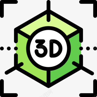 3d3d打印24线性彩色图标图标