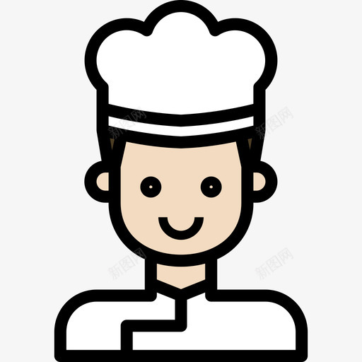 厨师用户化身2线性颜色图标svg_新图网 https://ixintu.com 厨师 用户化身2 线性颜色