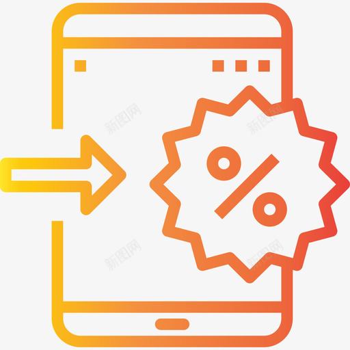 优惠平板电脑应用2渐变图标svg_新图网 https://ixintu.com 优惠 平板电脑应用2 渐变