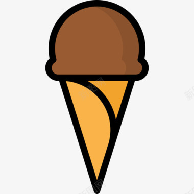 冰淇淋夏季43线性颜色图标图标