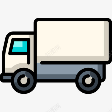 卡车运输90线性颜色图标图标