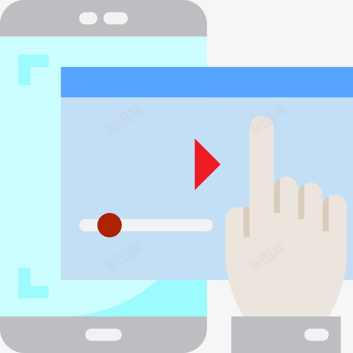 播放视频智能手机应用程序4平面图标svg_新图网 https://ixintu.com 平面 播放视频 智能手机应用程序4