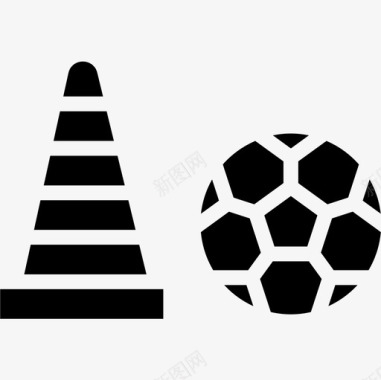 足球14号实心圆锥体图标图标