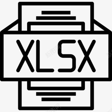 Xlsx文件类型3线性图标图标