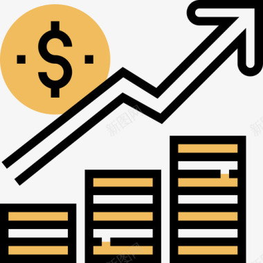 收入被动收入黄影图标图标