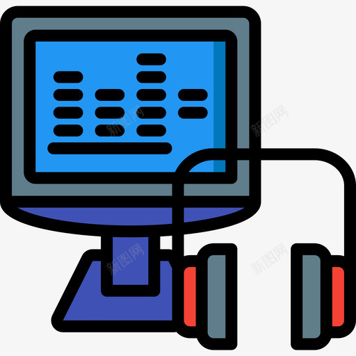 音频多媒体28线性彩色图标svg_新图网 https://ixintu.com 多媒体28 线性彩色 音频