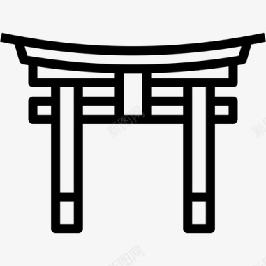 Itsukushima神社地标25座直线形图标图标
