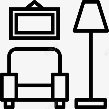家具家具和家居11线性图标图标