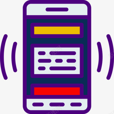 智能手机用户界面mobile2线性颜色图标图标