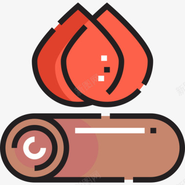 火烧烤24线性颜色图标图标