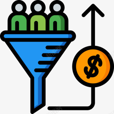 漏斗网络性能5线性颜色图标图标