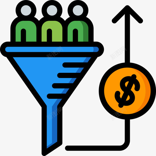 漏斗网络性能5线性颜色图标svg_新图网 https://ixintu.com 漏斗 线性颜色 网络性能5