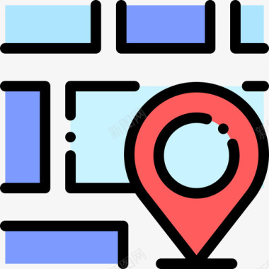 地点导航和地图7线性颜色图标图标