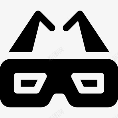 3d眼镜媒体技术3填充图标图标