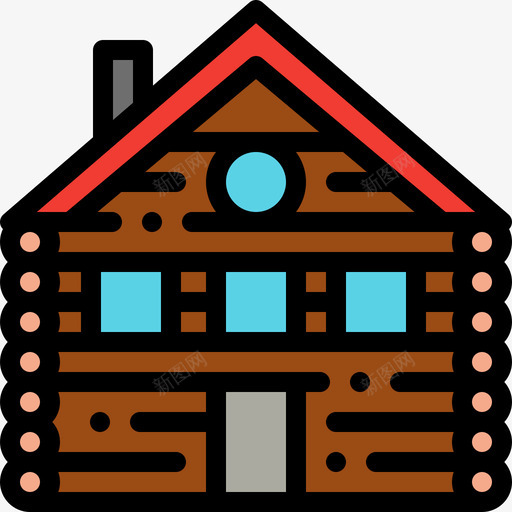 房子在村里6号直线颜色图标svg_新图网 https://ixintu.com 在村里6号 房子 直线颜色