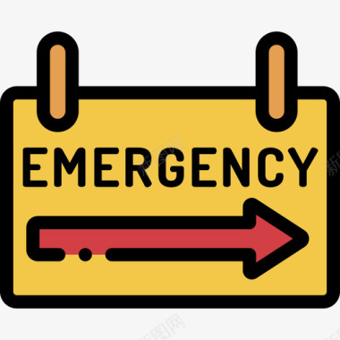 紧急标志紧急服务20线性颜色图标图标