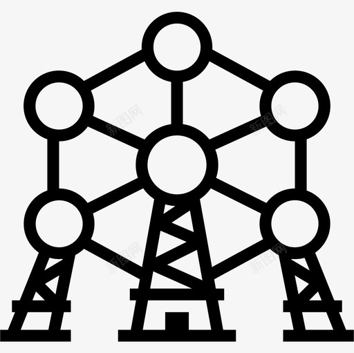 原子地标25直线图标svg_新图网 https://ixintu.com 原子 地标25 直线