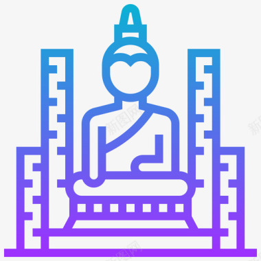大佛泰国符号3渐变图标图标