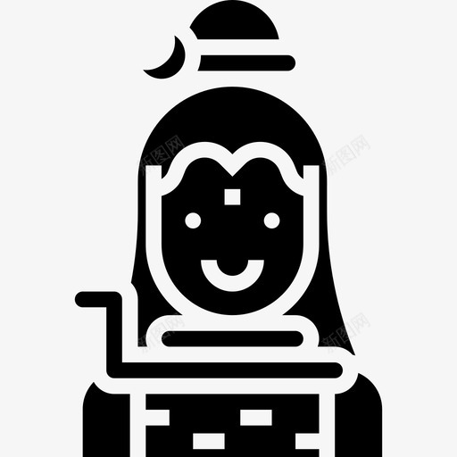 湿婆印度教神3铭文图标svg_新图网 https://ixintu.com 印度教神3 湿婆 铭文
