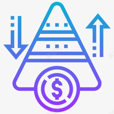 金字塔储蓄和投资6梯度图标图标