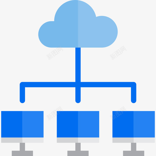 云计算通信网络3扁平图标svg_新图网 https://ixintu.com 云计算 扁平 通信网络3