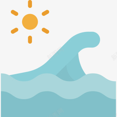 海洋夏季55平坦图标图标