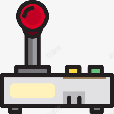 操纵杆游戏控制器3线性颜色图标图标