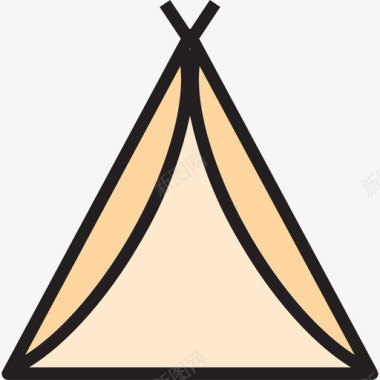 帐篷旅行151线性颜色图标图标