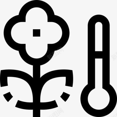 花卉农场和花园线性图标图标