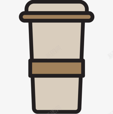 冰咖啡咖啡36线性颜色图标图标