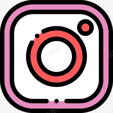 Instagram社交媒体35线性颜色图标图标