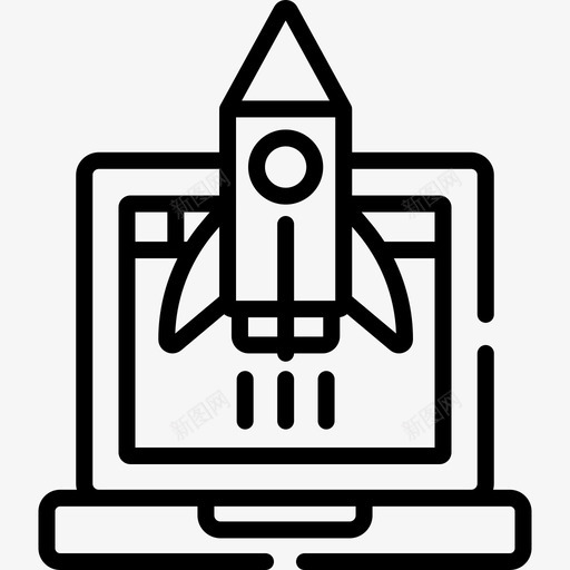火箭创业公司8直线型图标svg_新图网 https://ixintu.com 创业公司8 火箭 直线型
