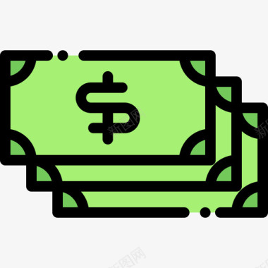 货币银行和金融3线性颜色图标图标
