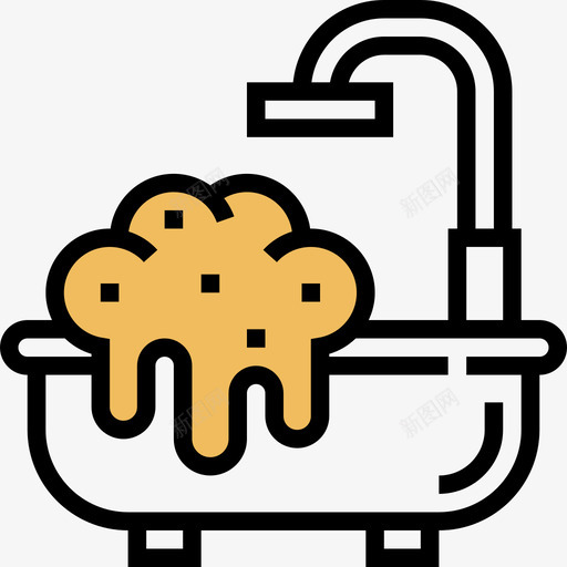 浴缸spa元素2黄色阴影图标svg_新图网 https://ixintu.com spa元素2 浴缸 黄色阴影