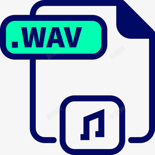 Wav文件24绿色阴影图标svg_新图网 https://ixintu.com Wav 文件24 绿色阴影