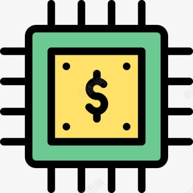 Cpu货币38线性颜色图标图标
