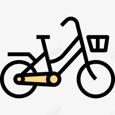 自行车交通工具58线颜色图标图标